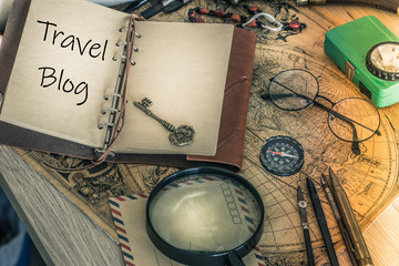 Traveler's notebook with the words 