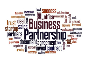 Obraz premium Business partnership word cloud concept