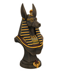 Egyptian Anubis Statue Isolated - obrazy, fototapety, plakaty