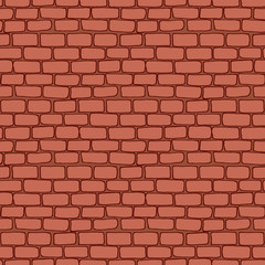 Seamless pattern  with red brick wall. Backgrounds and textures. Vector image.