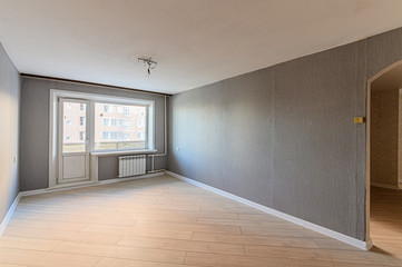 Russia, Moscow- December 15, 2019: interior room apartment modern bright cozy atmosphere. general cleaning, home decoration, preparation of house for sale