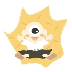 日本の妖怪「ひとつめ小僧」のイラスト