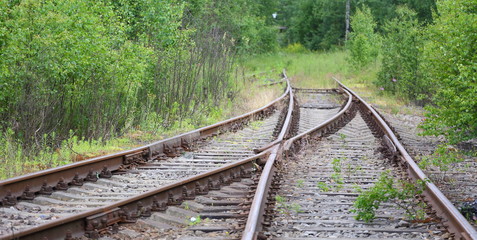 Fototapeta premium The fork in the train tracks