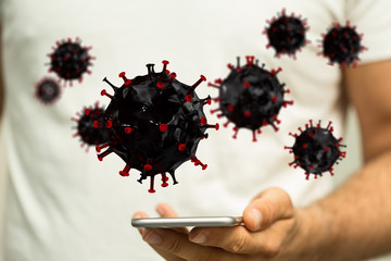 virus. Novel, people  Concept  quarantine.