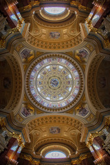 Fototapeta na wymiar Stephen's Basilica dome interior image in Budapest, Hungary