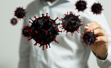 virus. Novel, people  Concept  quarantine.