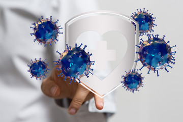 Corona Virus Healthcare Concept. Coronavirus protection Pandemic Sars Fever.