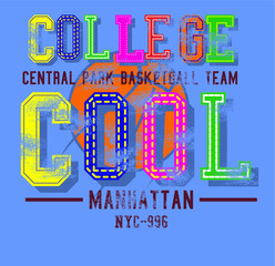 American College basketball graphic design vector art