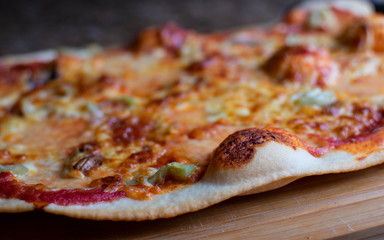 Bubbly authentic Italian style pizza dough and toppings