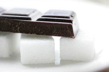 Assortiment et degustation de plaquette de chocolat