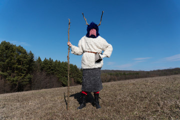 Kukeri, mummers perform rituals with costumes, intended to scare away evil spirits during