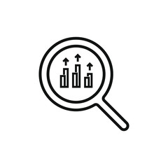 analysis with magnifying glass icon, business icon isolated on white background