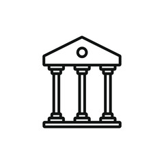 bank icon,building of a bank icon for websites and apps,money icon on white background. Flat line vector illustration