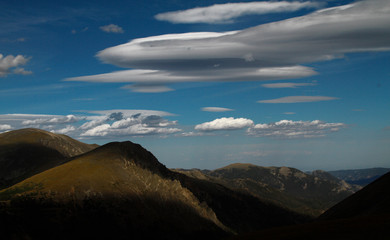 clouds over the mountains