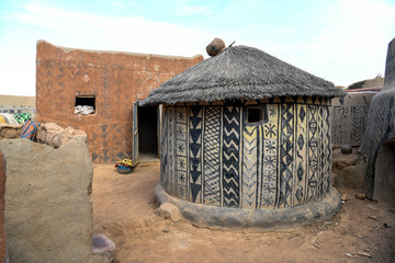Village of Tiebele in rural Burkina Faso - obrazy, fototapety, plakaty