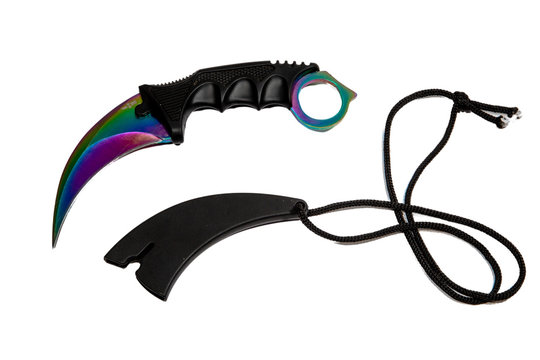 karambit knife gradient isolated on white background