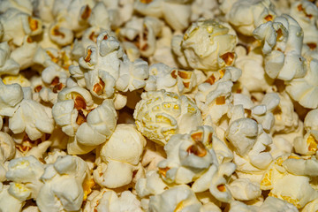 Popcorn surface texture background image. Close up.
