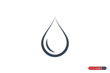 Water Drop Icon Linear Style isolated on White Background. Usable for Business, Science, Healthcare, Medical and Nature Logos. Flat Vector Icon Design Template Element.