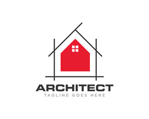 Fototapeta premium Architect Construction Logo Design Vector