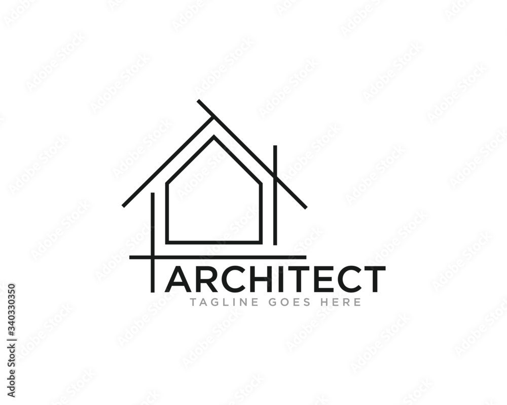 Wall mural Architect Construction Logo Design Vector