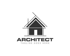 Architect Construction Logo Design Vector