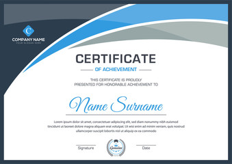 minimalist new modern certificate for corporate companies and all types business and other sectors