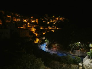 High Angle View Of Illuminated Cityscape At Night