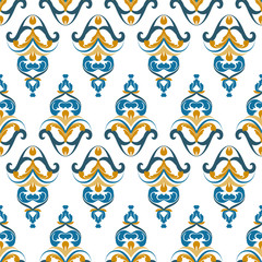 Materiał do szycia Oriental ornate elegant seamless pattern. Arabic ornament, background, cover, wallpaper, wrapping paper, tile. Pattern on a transparent background. Stock vector hand drawn illustration.
