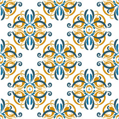 Materiał do szycia Oriental ornate elegant seamless pattern. Arabic ornament, background, cover, wallpaper, wrapping paper, tile. Pattern on a transparent background. Stock vector hand drawn illustration.