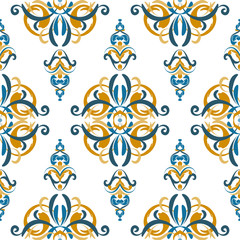 Materiał do szycia Oriental ornate elegant seamless pattern. Arabic ornament, background, cover, wallpaper, wrapping paper, tile. Pattern on a transparent background. Stock vector hand drawn illustration.