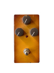 Isolated vintage sunburst stomp box effect on white background with work path.