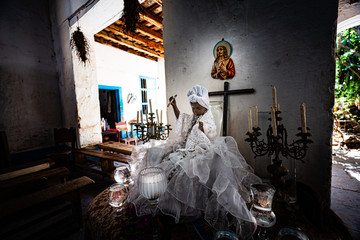 Interior of a Santeria temple of Trinidad, Cuba