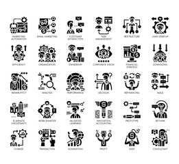 Set of business optimization thin line and pixel perfect icons for any web and app project.