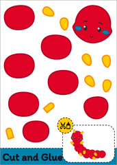 Cut and Glue Worksheet - Caterpillar