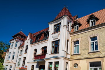Obraz premium güstrow, deutschland - sanierte häuser in der altstadt