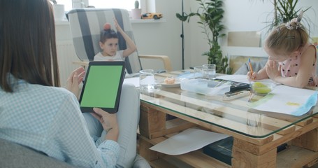 Woman with tablet computer