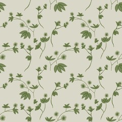 Fototapeta na wymiar seamless shameplant floral, shyplant floral or mimosa pudica pattern background design