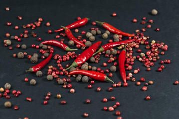 Red Pepper on  a black background.