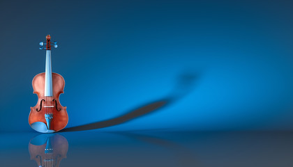 classical violin on a blue background © zeleniy9