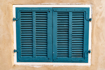 Big closed old colorful window in Tel Aviv