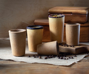 Eatable biscuit cup for coffee, cacao, tea, milk