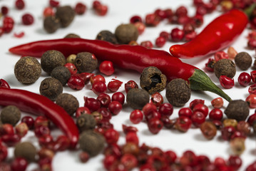 Res  Pepper on  a white background.