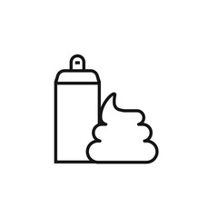 hair foam icon vector outline design isolated on white background