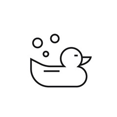 rubber duck icon vector outline design isolated on white background