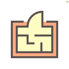 Housing plan vector icon design, 48X48 pixel perfect and editable stroke.