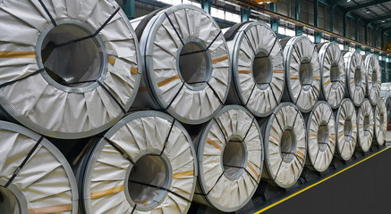 Rolled steel sheet, slitting coil, plate storage in factory warehouse