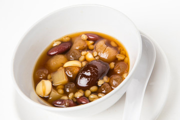 thai dessert longan lotus seed millet and sweet jujube with brown sugar sweet syrup