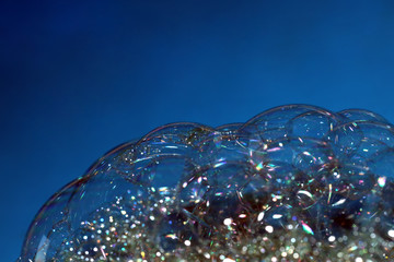 abstract background foam water on blue, foam structure