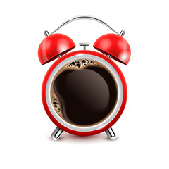Coffee Alarm Clock Realistic Illustration