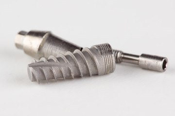 dental titanium implant with locking elements